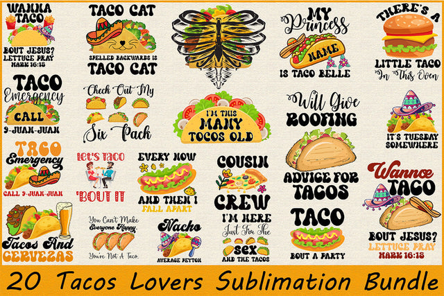 Tacos Lovers Sublimation Bundle Sublimation Rupkotha 