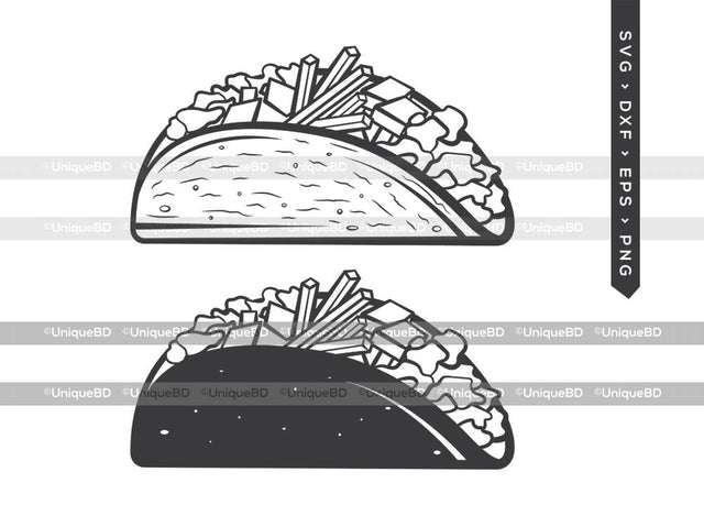 Tacos SVG Cut File | Mexican Food Svg | Taco Tuesday Svg | Tacos Svg | Taco Svg | Dxf | Eps | Png | Silhouette | Cut File SVG ETC Craft 