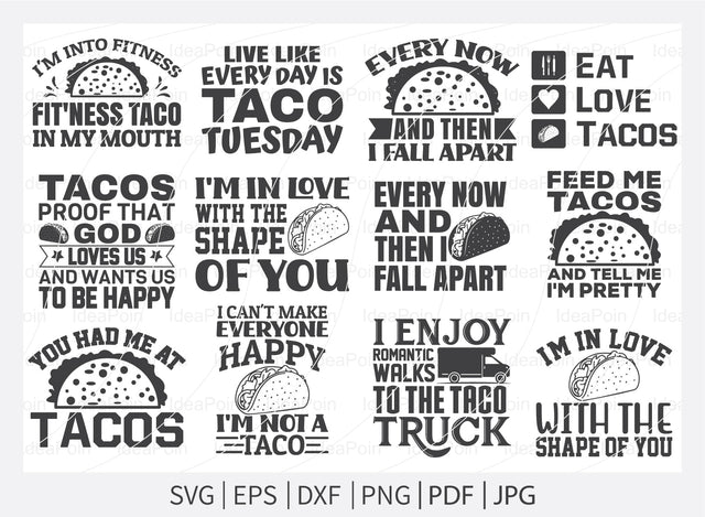 Tacos Svg, Taco Quote, Tacos Svg bundle, Tacos Svg, Funny Taco Svg, Taco vector, Taco cut file, Taco Lover, Taco Tuesday vector, Taco for cricut SVG Dinvect 