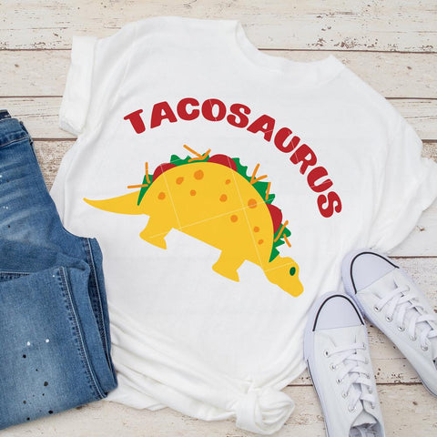 Tacosaurus Dinosaur - funny Taco Tuesday SVG for Shirt SVG Chameleon Cuttables 