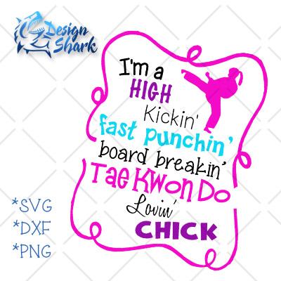 Tae Kwon Do Loving Chick SVG Design Shark 