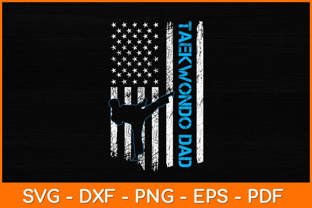 Taekwondo Dad Vintage Usa Flag Svg Design SVG artprintfile 