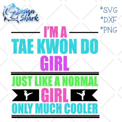 Taekwondo Girl SVG Design Shark 