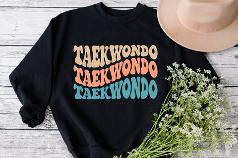 Taekwondo Svg, Taekwondo vibes Svg, Png Groovy Wavy Text Stacked Retro Vintage Wavey Trendy. SVG Fauz 