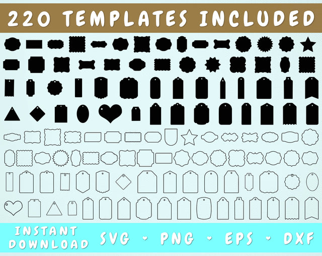 Tags and Labels SVG Bundle - 220 Designs SVG HappyDesignStudio 