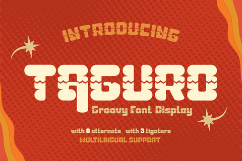 TAGURO | Groovy Retro Font Font twinletter 