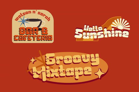 TAGURO | Groovy Retro Font Font twinletter 