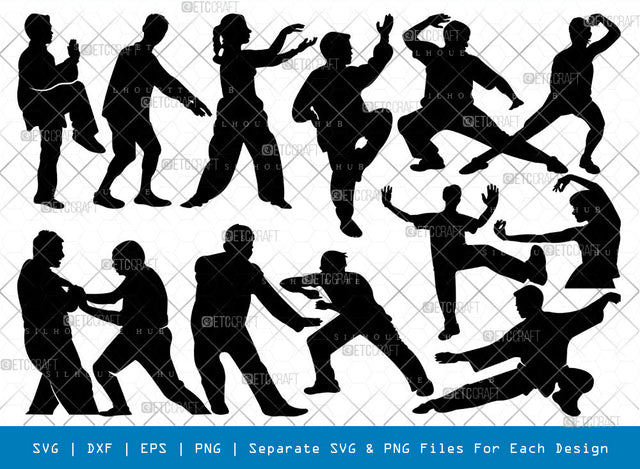 Tai Chi SVG, Krav Maga Silhouette, World Tai Chi Day In Malta Svg, Judo Svg, Martial Arts Svg, Karate Svg, Flying Kick Svg, Tai Chi Bundle SVG ETC Craft 