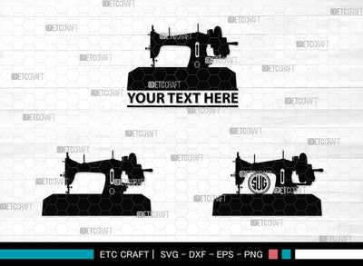 Tailoring Elements Monogram, Tailoring Elements Silhouette, Tailoring Elements SVG, Sewing Machine Svg, Seamstress Svg, Bobbin Svg, SB00215 SVG ETC Craft 