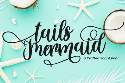 Tails Mermaid - a Crafted Script Font Fallen Graphic Studio 