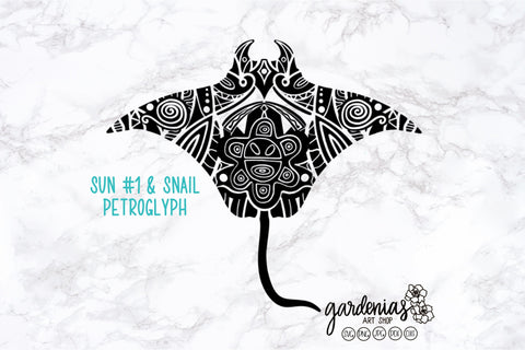 Taino Stingray Petroglyph SVG SVG Gardenias Art Shop 