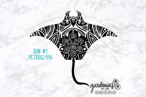 Taino Stingray Petroglyph SVG SVG Gardenias Art Shop 