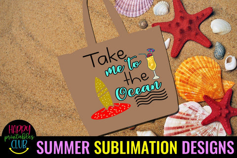 Take Me to Ocean Sublimation Design-Summer Sublimation PNG Sublimation Happy Printables Club 