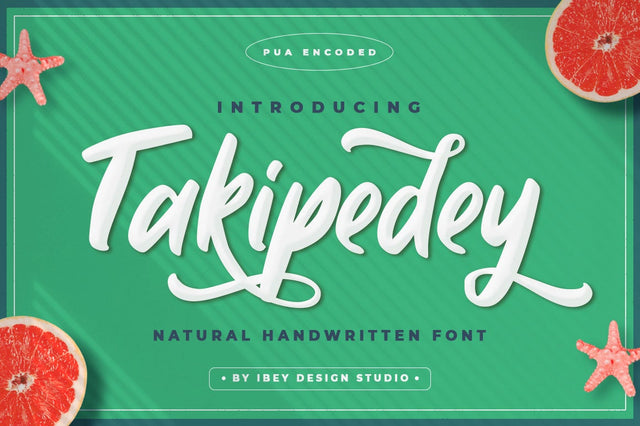 Takipedey - Handwritten Script Font Font Ibey Design 