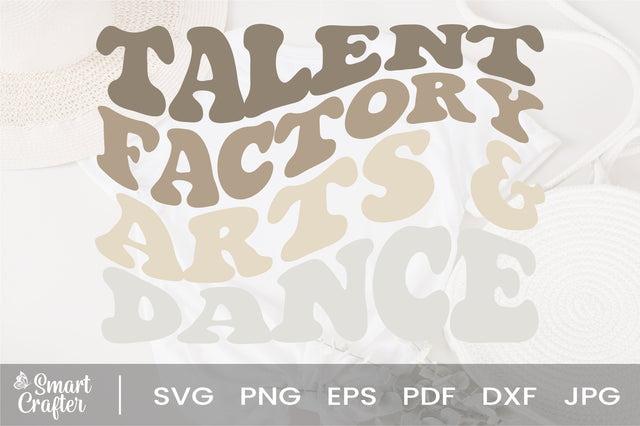 Talent factory arts & dance svg wavy style svg, EPS PNG Cricut Instant Download SVG Fauz 