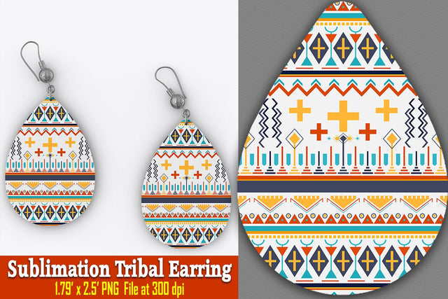 Talia Tribal Earring Sublimation Ethnic Touch 