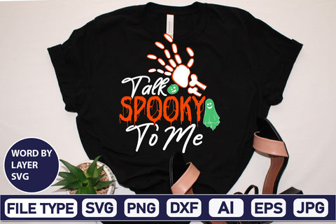 Talk Spooky To Me SVG Cut File SVGs,Quotes and Sayings,Food & Drink,On Sale, Print & Cut SVG DesignPlante 503 