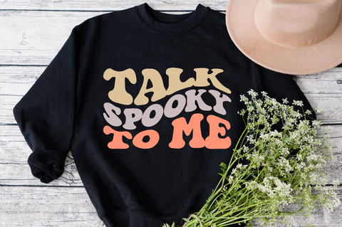Talk Spooky To Me Svg, Halloween Svg, Halloween Shirt Svg, Spooky Svg, Talk Svg, Wavy Stacked Svg, Svg Dxf Eps Png Silhouette Cricut SVG Fauz 