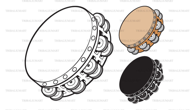 Tambourine music instrument SVG TribaliumArtSF 