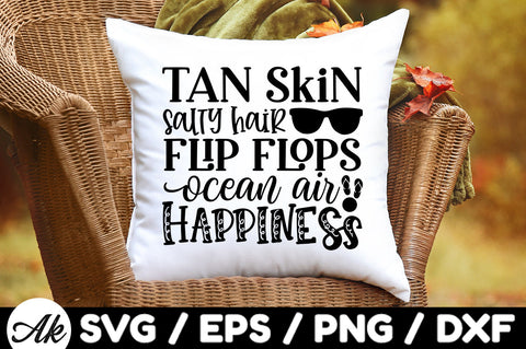 Tan skin salty hair flip flops ocean air happiness svg SVG akazaddesign 