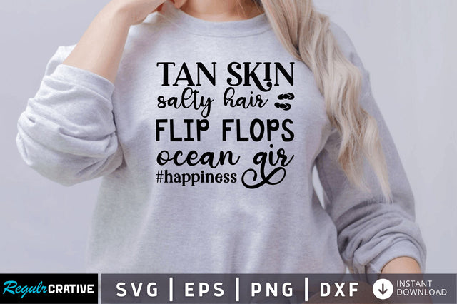Tan skin salty hair flip flops SVG SVG Regulrcrative 