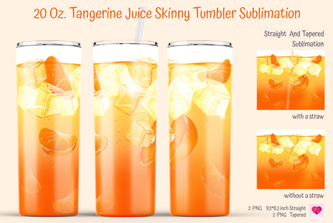 Tangerine Tumbler Sublimation. Realistic Drinks Tumbler. Sublimation Kseniia designer 