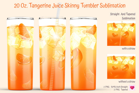 Tangerine Tumbler Sublimation. Realistic Drinks Tumbler. Sublimation Kseniia designer 