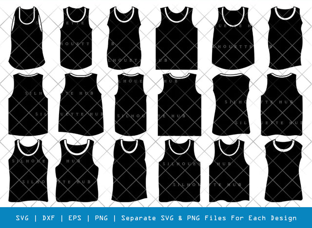 Tank Top Tshirt SVG, Tank Top Silhouette, Sleeveless Tshirt Svg, Man Wear Svg, Tank Top Icon, Muscle Tshirt Svg, Workout Tank Svg, Tank Top Bundle SVG ETC Craft 
