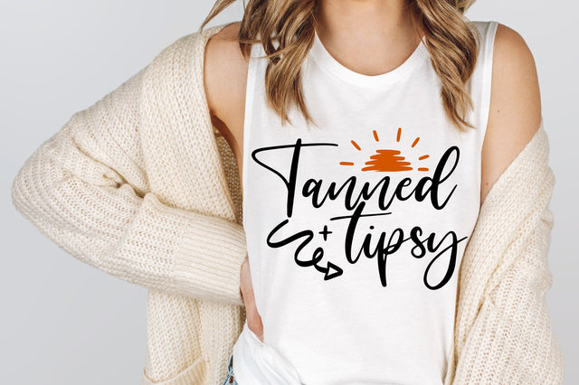 Tanned And Tipsy Svg, Png, Dxf | Summer Design SVG RedFoxDesignsUS 