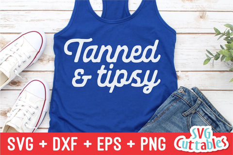 Tanned And Tipsy svg - Summer Cut File - Beach - Funny - Quote - svg - svg - dxf - eps - png - Silhouette - Cricut - Digital File SVG Svg Cuttables 