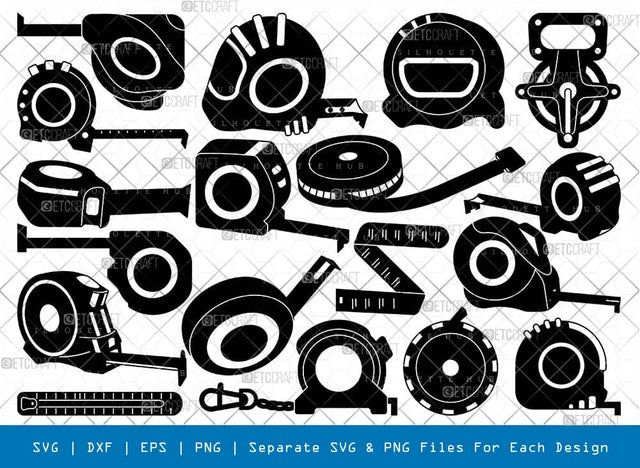 Tape Measure Silhouette, Tape Measure SVG, Tailor Measure Tape Svg, Measuring Tape Svg, Tape Measure Bundle, SB00894 SVG ETC Craft 