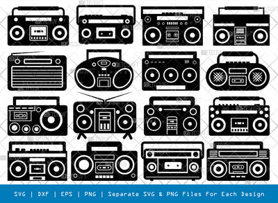 Tape Recorder SVG, Radio Silhouette, Boombox Svg, Recorder Svg, Music Svg, Audio Tape Svg, Radio Bundle SVG ETC Craft 
