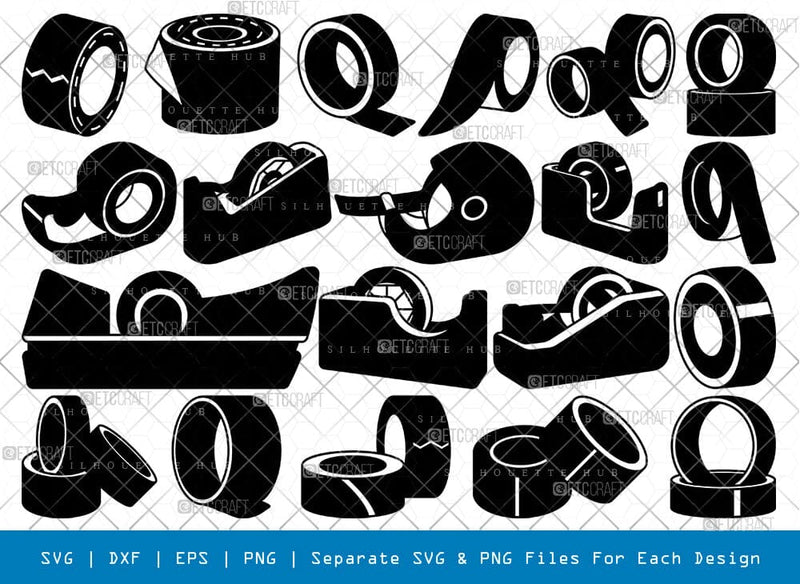 Tape Silhouette Svg Cricut Cut Files Png Bundle, SB01022 SVG ETC Craft 