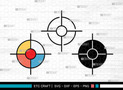 Target Icons Color, Target Svg, Gun Svg, Targets, Shooting Target, Target Bundle, Icon Bundle, Svg Cut File, Dxf, Eps, Png, SVG ETC Craft 