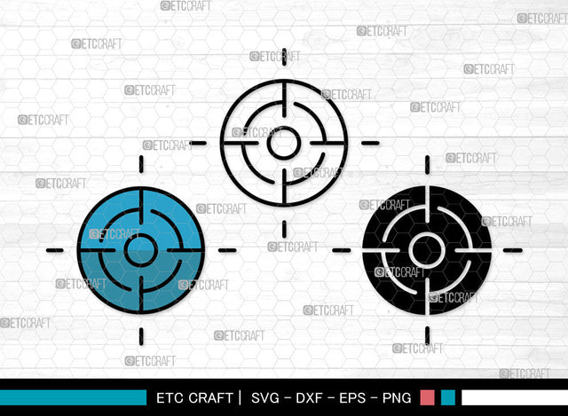 Target Icons Color, Target Svg, Gun Svg, Targets, Shooting Target, Target Bundle, Icon Bundle, Svg Cut File, Dxf, Eps, Png, SVG ETC Craft 