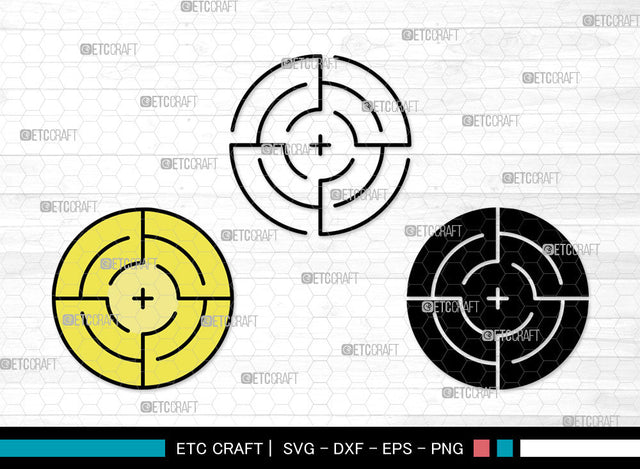 Target Icons Color, Target Svg, Gun Svg, Targets, Shooting Target, Target Bundle, Icon Bundle, Svg Cut File, Dxf, Eps, Png, SVG ETC Craft 