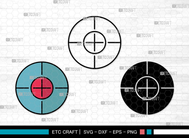 Target Icons Color, Target Svg, Gun Svg, Targets, Shooting Target, Target Bundle, Icon Bundle, Svg Cut File, Dxf, Eps, Png, SVG ETC Craft 