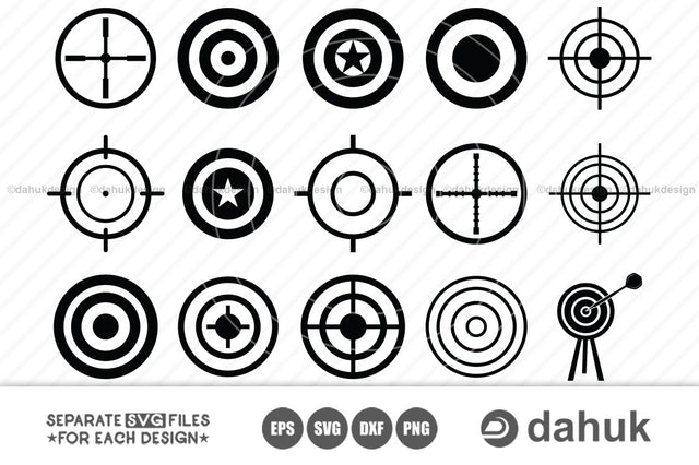 Target svg, Target Icon, Target Logo, bullseye, Sniper, Gun Target, Cut file, for silhouette, svg, eps, dxf, clipart, cricut design space SVG dahukdesign 