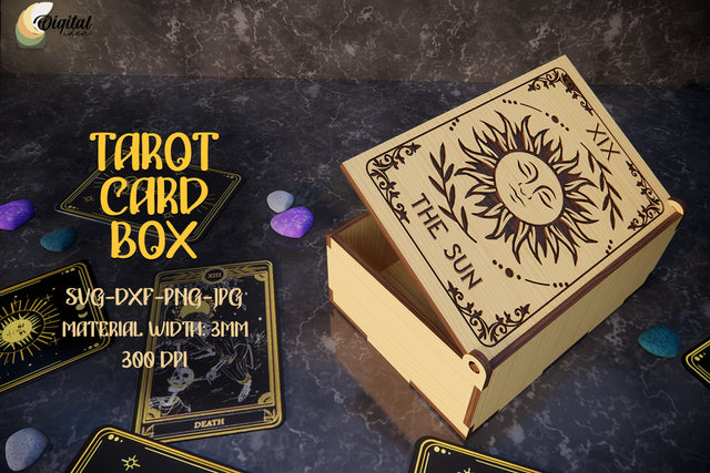 Tarot Card Box Laser Cut. 3D Laser Decor. Gift Box SVG. SVG Evgenyia Guschina 