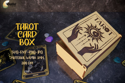 Tarot Card Box Laser Cut. 3D Laser Decor. Gift Box SVG. SVG Evgenyia Guschina 