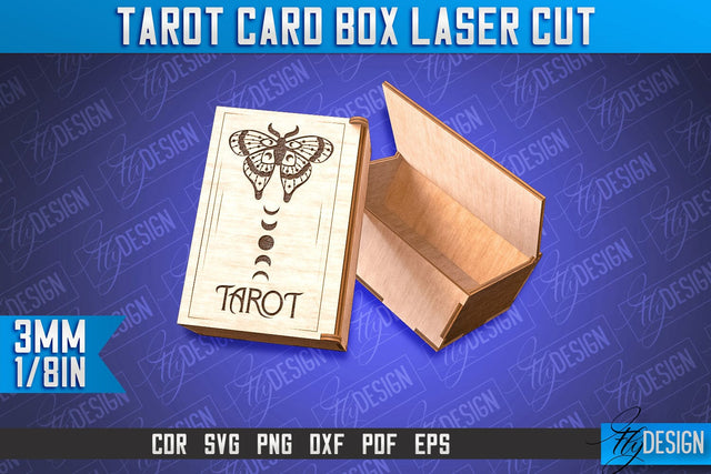 Tarot Card Box Laser Cut | Box Laser Cut SVG Design SVG Fly Design 