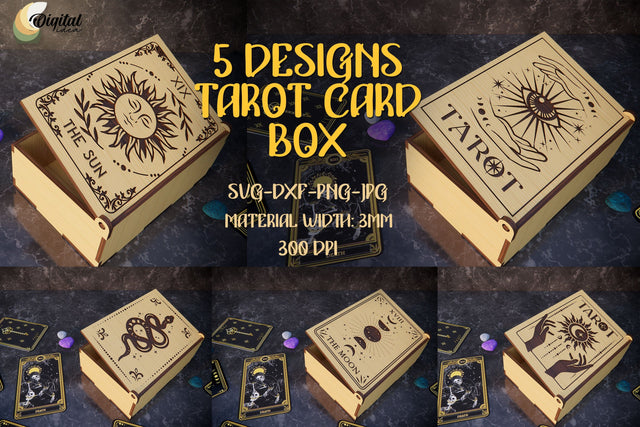 Tarot Card Box Laser Cut Bundle. 3D Laser Decor. Magic SVG. SVG Evgenyia Guschina 