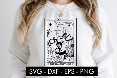 Tarot Card Hairstylist SVG Cut File PNG SVG Freeling Design House 