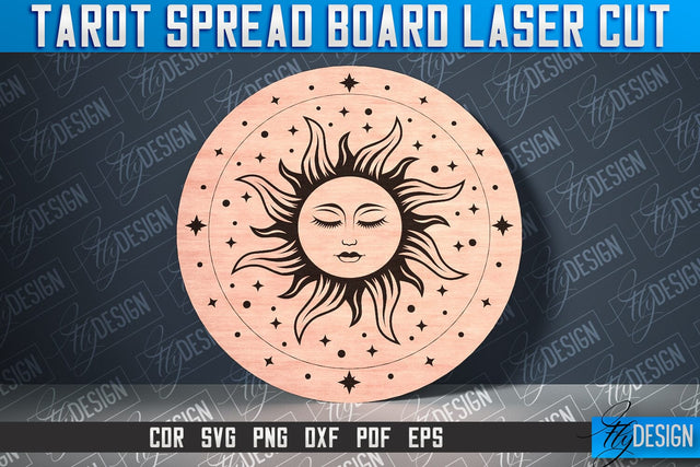Tarot Spread Board Laser Cut SVG Design | Tarot Board SVG Design SVG Fly Design 