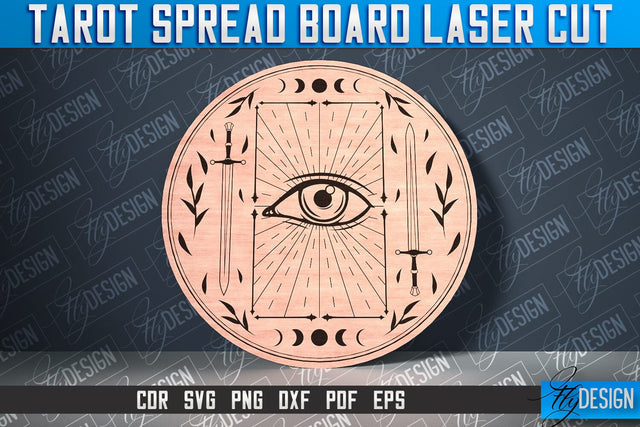 Tarot Spread Board Laser Cut SVG Design | Tarot Board SVG Design SVG Fly Design 