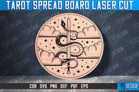 Tarot Spread Board Laser Cut SVG Design | Tarot Board SVG Design SVG Fly Design 