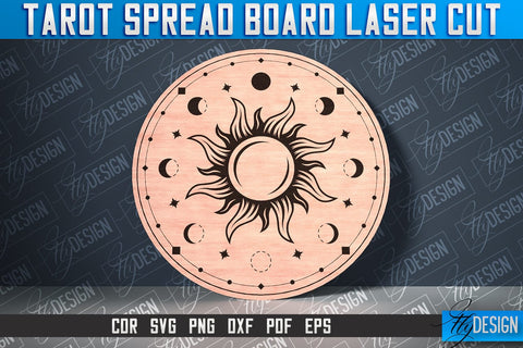 Tarot Spread Board Laser Cut SVG Design | Tarot Board SVG Design SVG Fly Design 