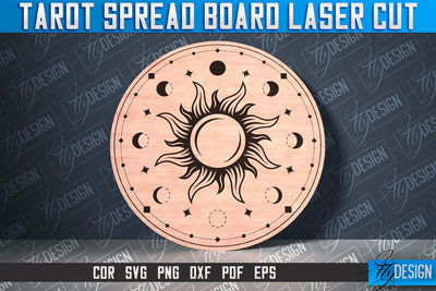 Tarot Spread Board Laser Cut SVG Design | Tarot Board SVG Design SVG Fly Design 