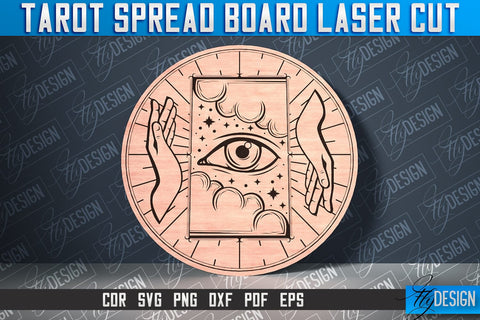 Tarot Spread Board Laser Cut SVG Design | Tarot Board SVG Design SVG Fly Design 