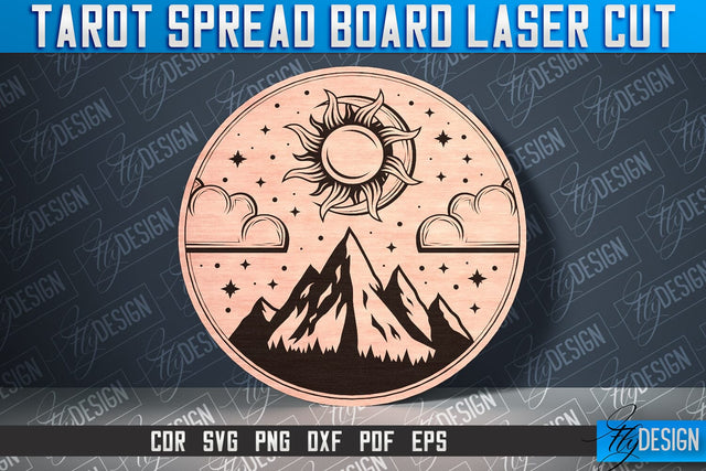 Tarot Spread Board Laser Cut SVG Design | Tarot Board SVG Design SVG Fly Design 